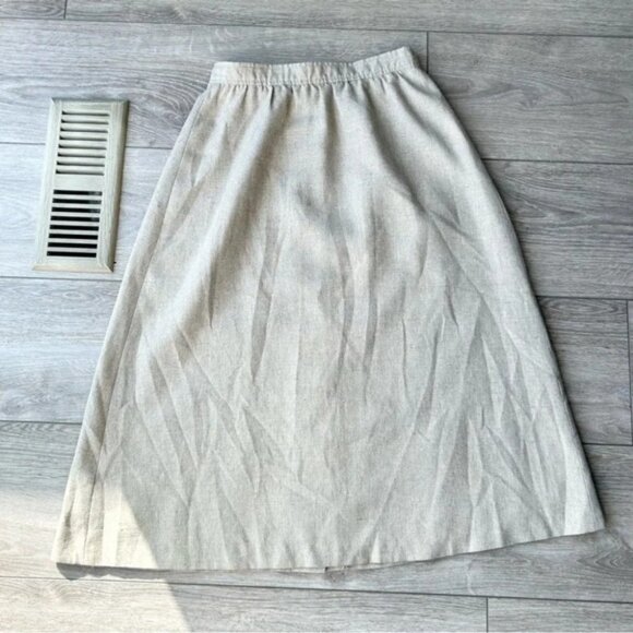 Vintage Mister Leonard Silk Flax Blend A Line Midi Skirt - Picture 12 of 15